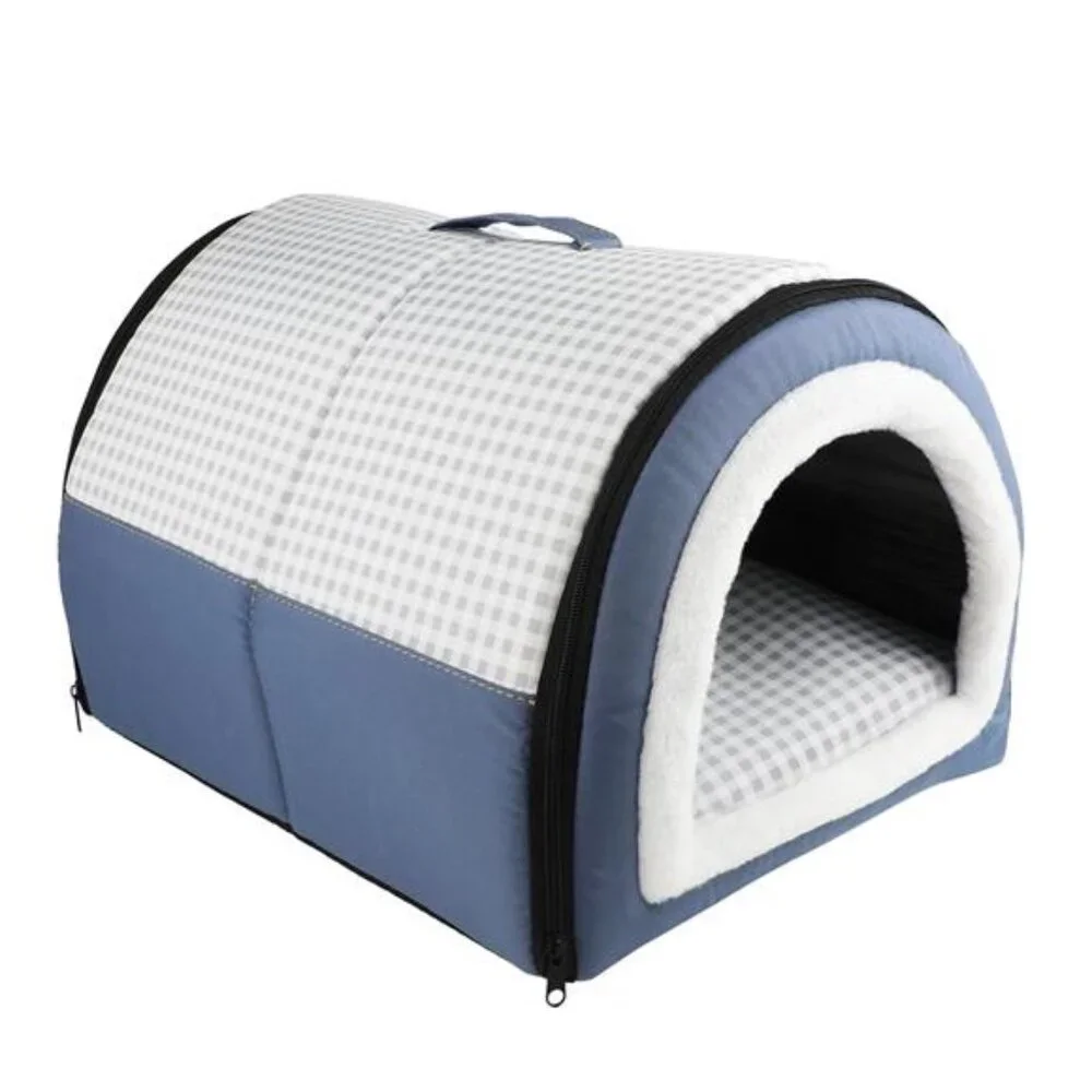 2-in-1 Dog & Cat Bed Reversible Pillow Soft Warm Cozy Pet House Medium 17.7inch